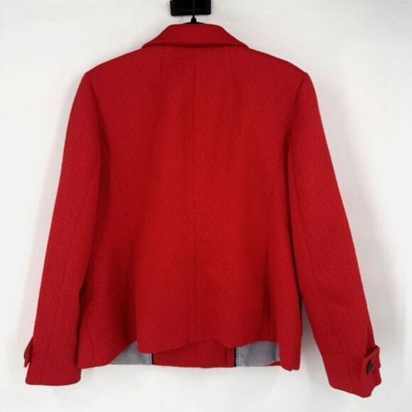 Talbots Women's Petite Notch Lapel Double Breasted Red Blazer Jacket Size 14P‎ - Picture 2 of 11